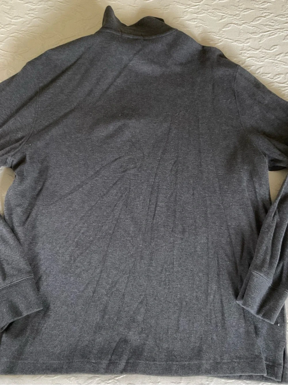 POLO RALPH LAUREN Estate Rib Charcoal Gray Quarter Zip Pullover Men’s Large NWT